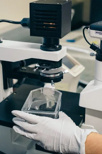 Laboratory equipment used in peptide research and scientific analysis